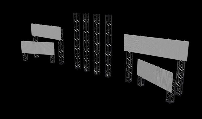 Projeto 3D de palco para evento